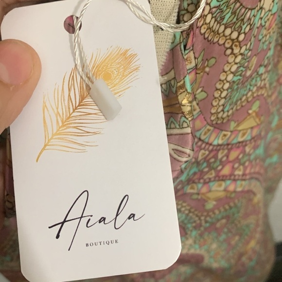 Aiala Boutique NWT Wide Leg Mandela Print Boho Spaghetti Straps Jumpsuit Onesize - Picture 6 of 12